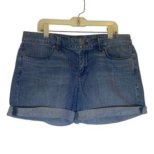 LOFT Blue Jean Shorts Cuffed Mid-Thigh